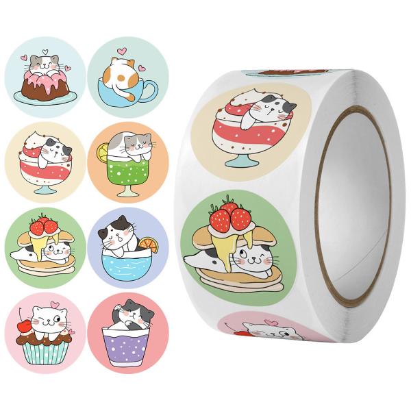 Cheap 500/Roll Satin Finish Custom Sticker Labels with Material Customization for sale