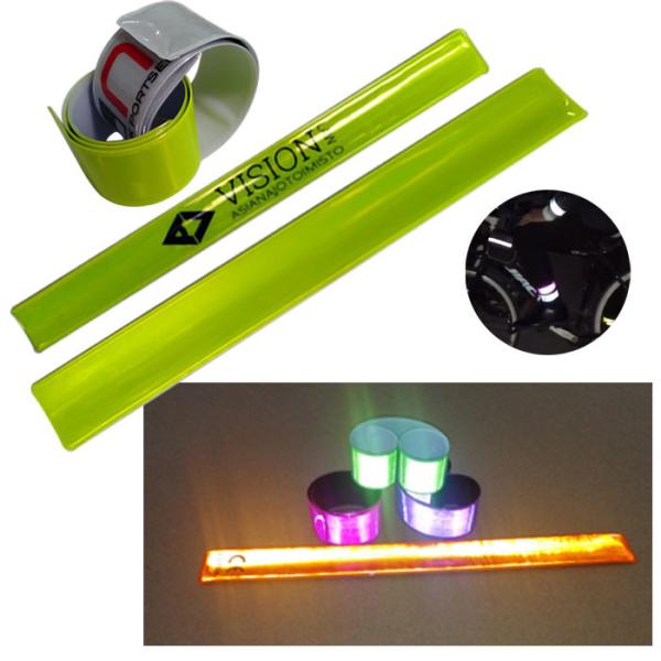 Cheap Pvc High Visibility Reflective Armband Running Jogger Walker Yellow Reflecting Bracelet Snap for sale