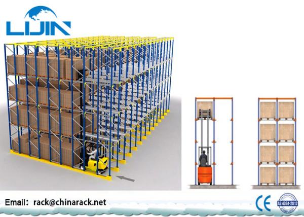 Cheap Forklift Warehouse Pallet Racking Systems ,  1000-2500kg / Arm Drive Through Racks for sale