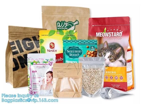 Cheap Zipper seal, zip seal, slider seal Square Block Bottom Bags With Side Gusset, Bopp Block Flat Bottom Bag for sale