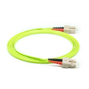 China SC UPC To SC UPC Fiber Optic Patch Cable Duplex Multimode Lime Green OM5 Durable on sale