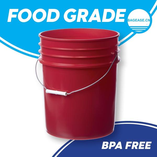 Cheap Bucket With Gamma Seal Lid, HDPE, Red Food Grade BPA Free 5 Gallon Bucket Pail Container With Gamma Seal Lid for sale