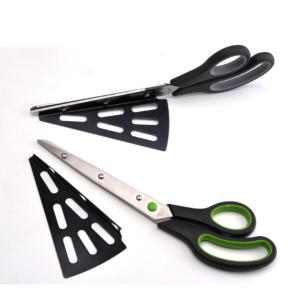 FDA PP Small Kitchen Tools , Pizza Cutter Scissors With Detachable Spatula