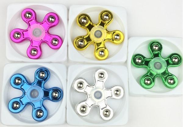 Cheap Newest Finger Spinner LED Transparent Long Rotation Time Multi Color Led Light Fidget Spinner Decompression Hand Spinner for sale
