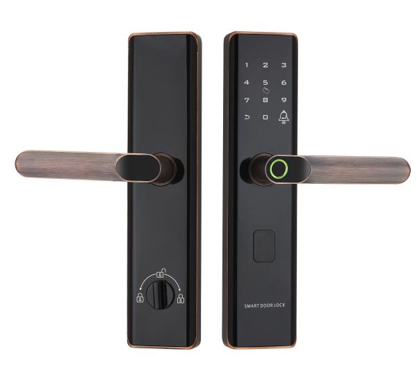 Cheap RoHS Tuya Smart Fingerprint Door Lock With Password Memory Card for sale