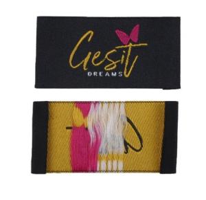 Best Iron On Woven Apparel Labels Adhesive For T - Shirt Neck Ultrasonic Cut wholesale