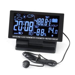 China Digital Car Thermometer Hygrometer 12V DC LCD Screen Hygrothermograph Weather Forecast on sale