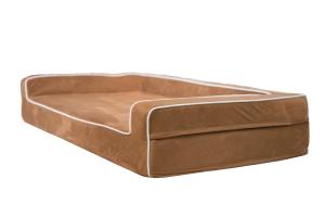 Best Waterproof Memory Foam Orthopedic Dog Bed , 3 Sided Bolster Memory Foam Dog Crate Bed wholesale