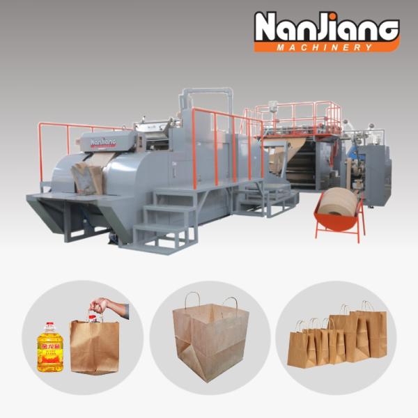 Cheap Fully Automatic Roll Fed Automatic Paper Bag Making Machine With Twisted Handles 50-110Bags/Min for sale