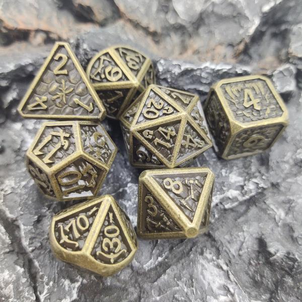 Cheap Board Game Card Rpg Dice Light Weight Unique Metal Dice Set Cuprum for sale