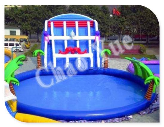 Cheap Giant Inflatable Water Slide, Inflatable Slides with Pool for sale