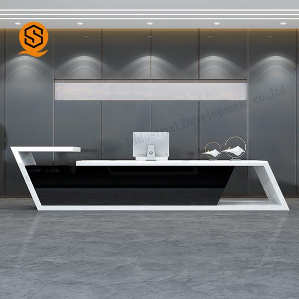 Cheap Semi Matt Solid Surface Reception Desk Joint Invisible Easily Repairable for sale
