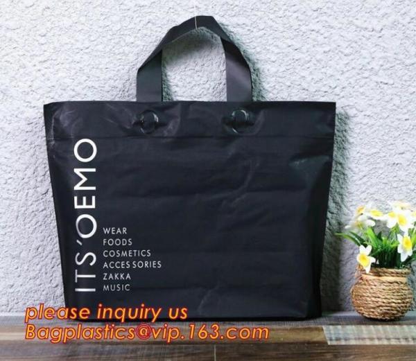 Cheap reusable soft loop handle plastic bags,PP Plastic Bags with Soft Loop Handle, Square Bottom,ecofriendly biodegradable so for sale