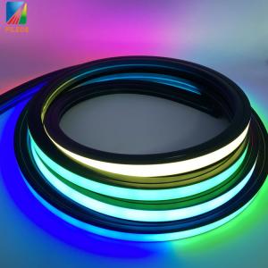 China Digital Addressable LED Neon Rope Light Strip Programmable 12v Black Silicone Material on sale