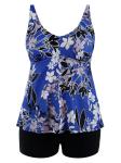2018 New Plus Size One piece Swimsuit Floral Print Swimsuit Women Push up with