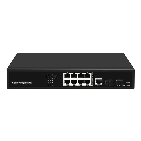 Cheap 8 Port Gigabit Managed Network Switch Realtek Based AC Input SFP Fiber Uplink for sale