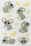 Best Multi Colored Funny Puffy Animal Stickers For Boys Fancy Cartoon Mouse Shape wholesale