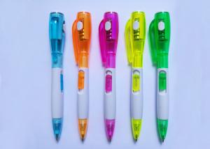 China Multi-function LED light plastic oil ink ball pen with printing logo for promotion on sale