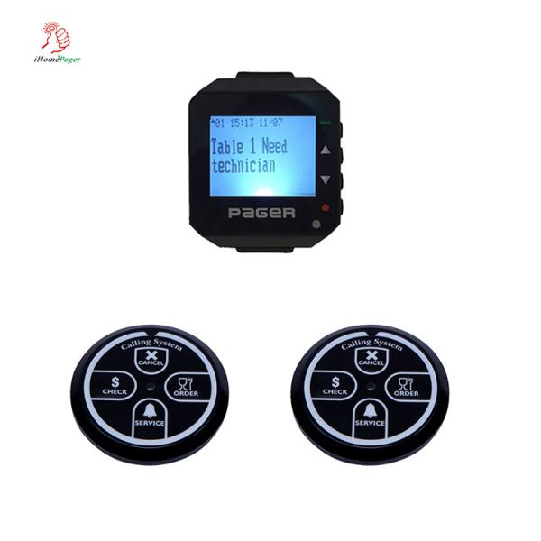 Cheap Customize cheap wireless alphanumeric wrist watch and button pager system used for shopping mall or factory for sale