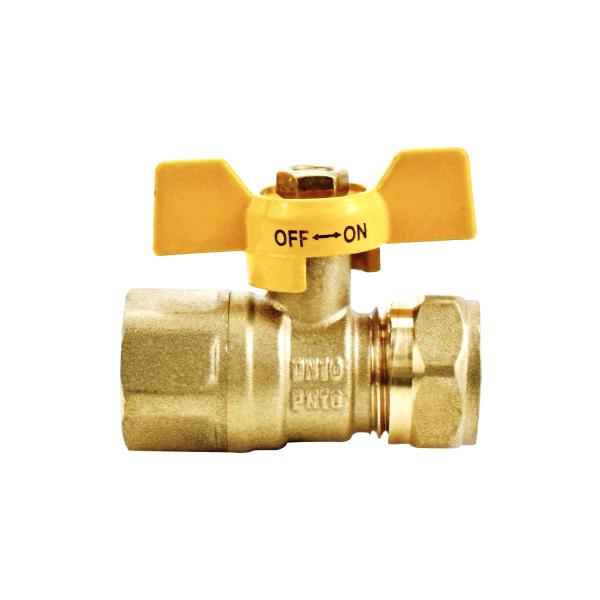 Cheap OEM Brass Gas Nozzle Valve Butterfly Handle Brass Ball Valve For PEX-AL-PEX Pipe for sale