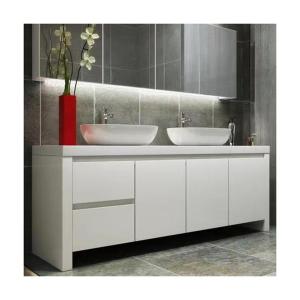 Best Double Sink Bathroom Vanity with Acrylic Door Panel Surface Treatment and Countertop wholesale