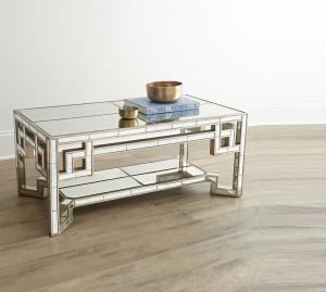 Unique Mirrored Furniture Square mirror table Coffee table Console table