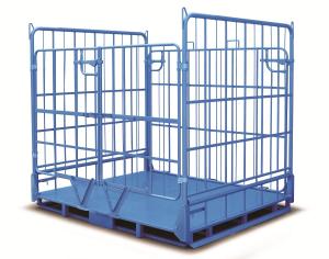 Wire mesh container used in storing goods in warehouse