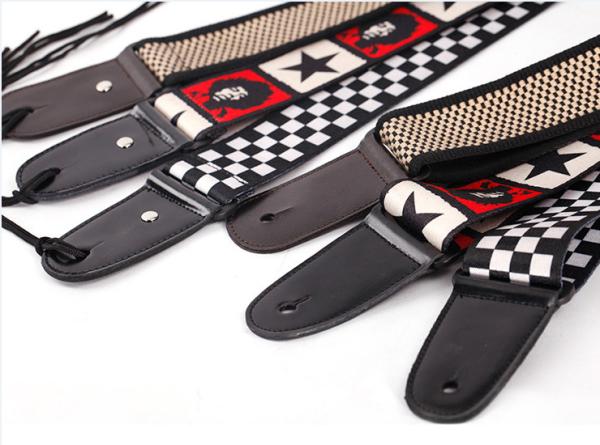 Cheap Customize Guitar Strap / Monogrammed Leather Guitar Strap With Buckle  for sale