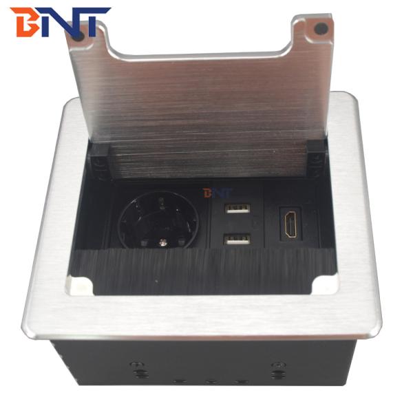 Cheap High Quality Office Table Mounted Socket Hidden Socket With Brush Cover for sale