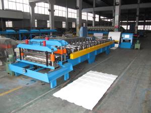China Steel Tile Roll Forming Machine With Single Press Model, High Speed Tile Forming Machine on sale
