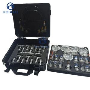 Best Construction Machinery Parts Universal 5 Gauges Hydraulic Pressure Gauge Tester With Tee Joint Set Tee Connector Box wholesale