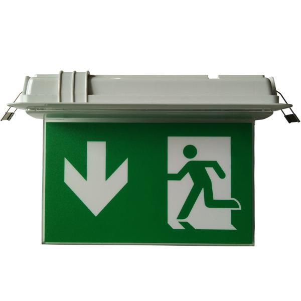 Cheap Small Size LED Ceiling Recessed Led Exit Signs With Emergency Lighting 3 H Operation for sale