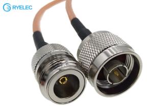 China RG142 Double Shielded FEP Jacket RF Coaxial Cable With N Male To N Female Connector on sale