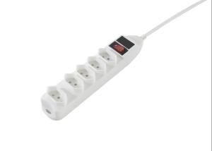 China White Brazil Power Board 5 Outlet with switch, custom long and color power cord on sale