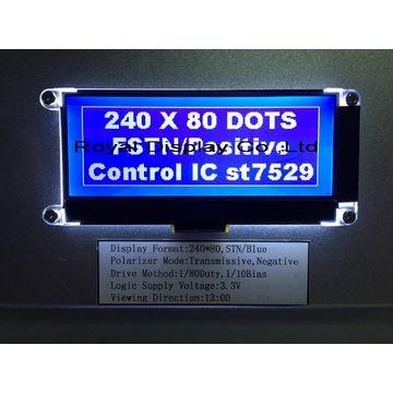 Cheap FSTN Positive 240x80 Dots Matrix Lcd Module Amber LED Backlight for sale