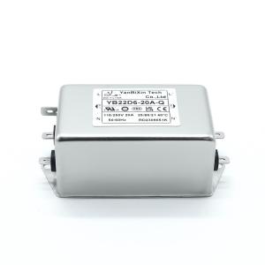 China YB22D6 20amp 220V Single Phase Filter Fast On Terminal EMI Filter For Laser Equipment on sale