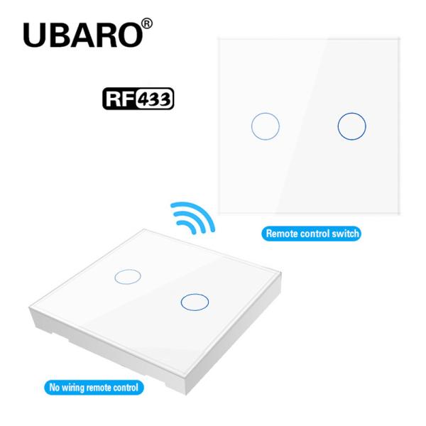 Cheap 2 Button Wifi Button Switch Plastic Shell 433mhz Button Tempered Glass Panel for sale