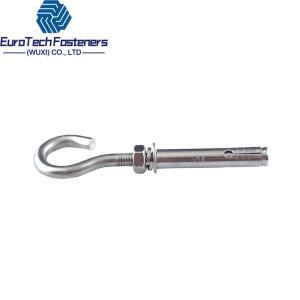 Best Expansion Eye Hook Concrete Hook Anchor Bolts M6 M8 M10 Hook Bolt L J Type Grade 8.8 10.9 12.9 wholesale