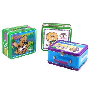 China Custom Lunch Tin Boxes with Handles High Quality Tin Cans Vintage Metal Containers on sale