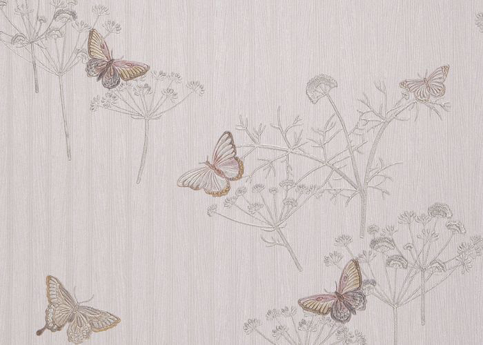 Embossed Rustic Floral and Butterfly Wallpaper Eco - friendly Vinyl Wall Coverings