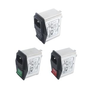 Dual Fuse 220V 10A IEC Inlet Filter Power Entry Module Filter For Audio Equipment