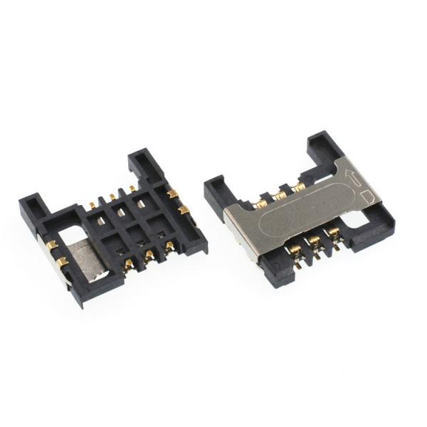 Cheap Insertion Type Sim Card Socket Connector 6 Pin Height 2.9mm Card Connector for sale