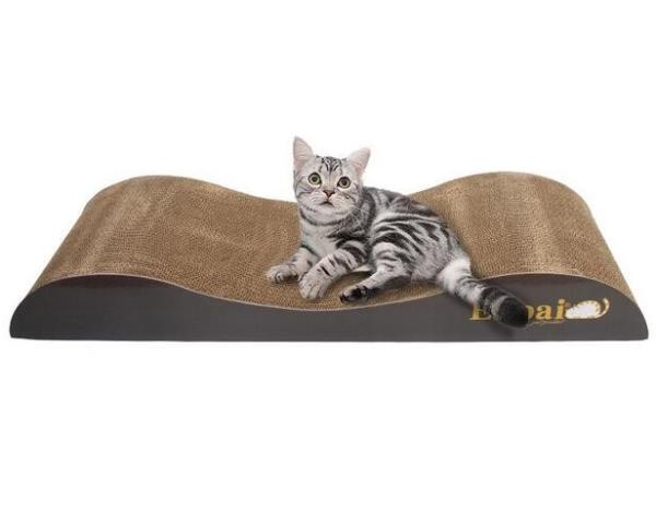 Cheap Free Catnip Corner Cat Scratcher ,  S Shaped Cat Scratcher Recyclable Material for sale
