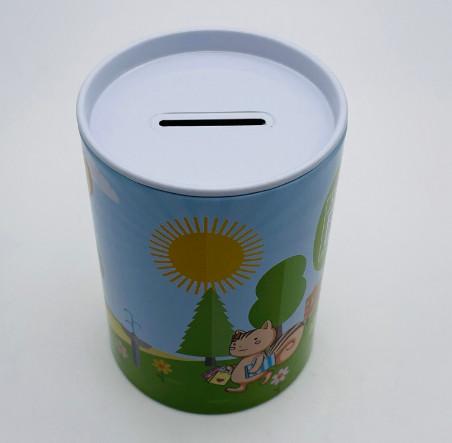 Cheap Custom Printed Round Coin Bank Empty Metal Tin Money Box for sale