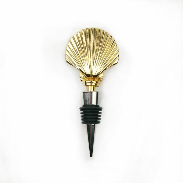 Cheap Luxurious Gold Sea Shell Bottle Stopper For Wine Preservation for sale