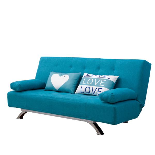 Cheap Lightweight Blue Fabric Foldable Sofa Bed For Home for sale