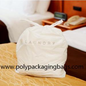 China Biodegradable LDPE Plastic Laundry Bag With Cotton String Rope on sale