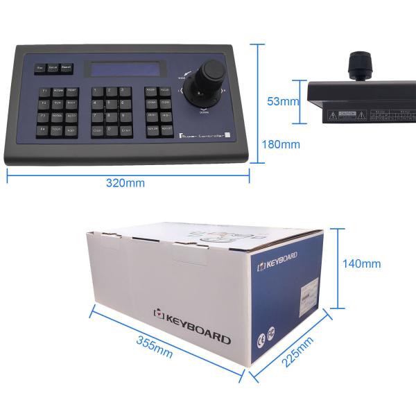 Cheap PelcoD PelcoP VISCA PTZ Keyboard Controller 3D Joystick for sale