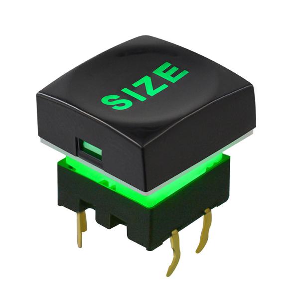 Cheap 15x15 LED Push Button Switch 30mA 30VDC With Sculptured Cap for sale