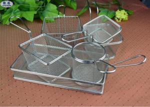 Best Customized Stainless Steel Rectangular Fryer Serving Basket 26x13x4.5cm wholesale